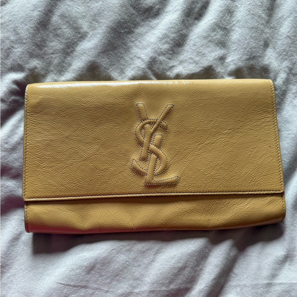 Yves Saint Laurent Beige Leather Pouch